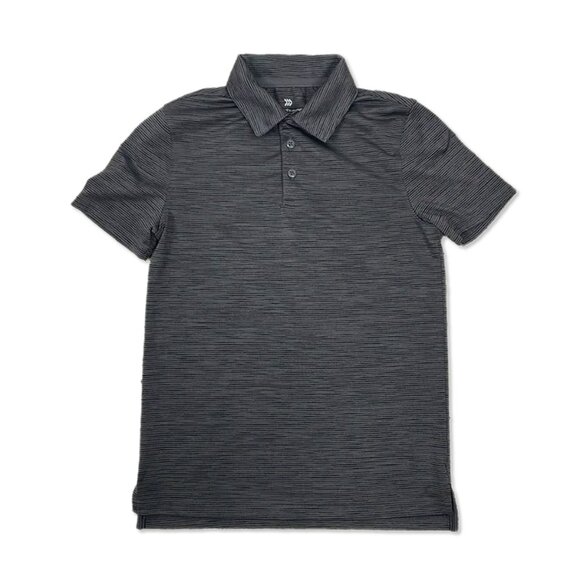 NWT Dark Gray Striped Golf Collar Polo Shirt - Boys Size S (6/7) - All in Motion - Picture 2 of 4